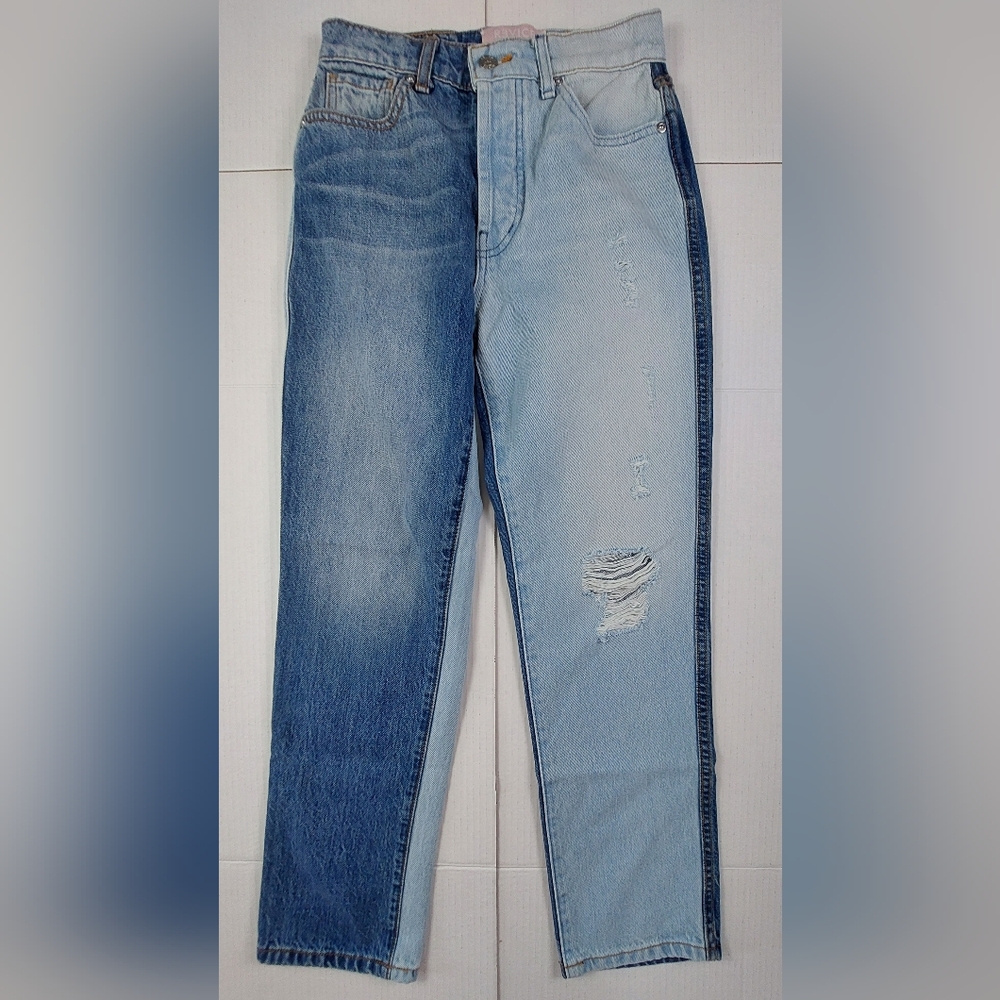 Revice Jeans Womens Size 27 (25x26.5) Denim Two Tone Blue 5 Pocket Button Fly
